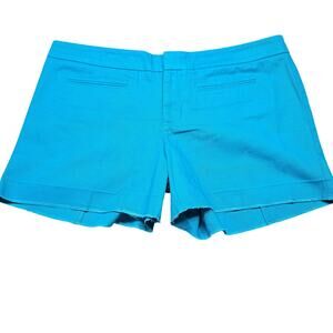 Gap Blue Turquoise Shorts Casual Chino Flat Front Women's Size 12 Petite Pockets